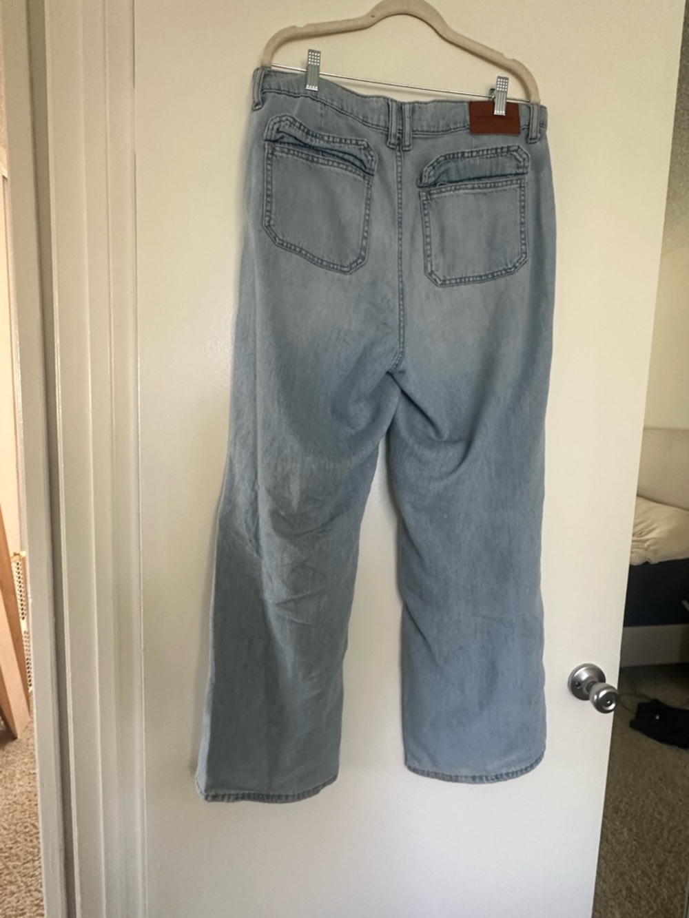 Lucky Vintage Wide Leg Jeans 12 31 Light Wash High Rise Utility - Picture 7 of 10